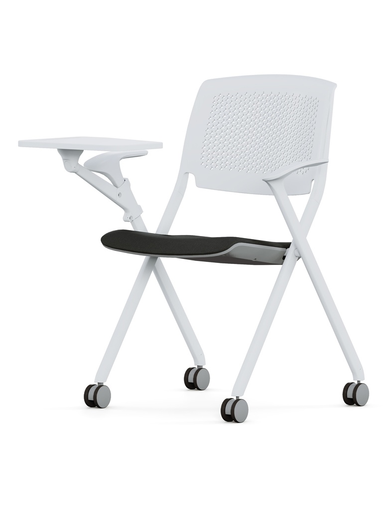 Armchair with wheels and side table