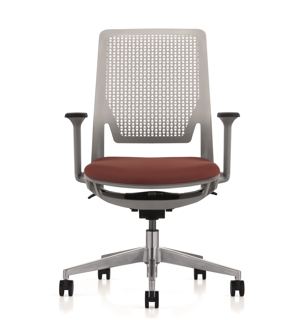 Plastic chair with armrests and wheels