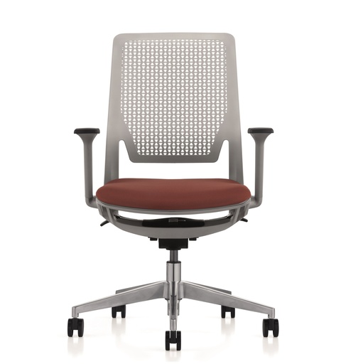 Plastic chair with armrests and wheels