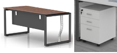 Office desk with mobile pedestal 